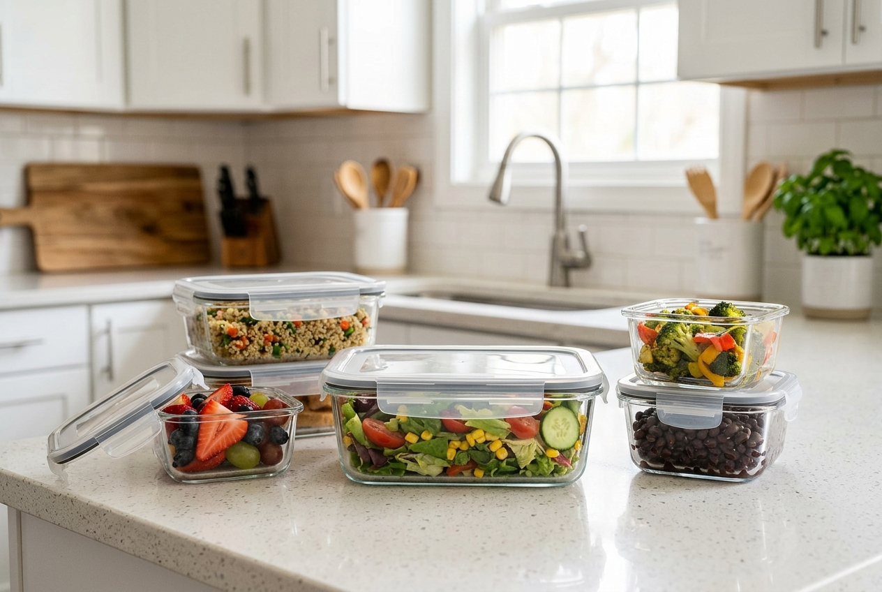 Pestsafe Glass Food Storage Container Set with Leak-Resistant Lids, 10 Piece - Image 3