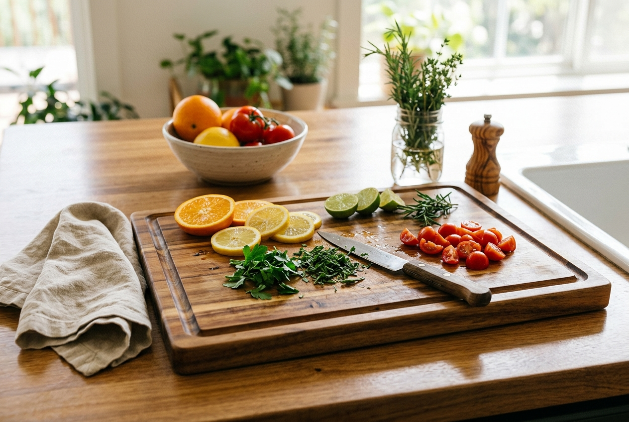 Pestsafe Extra-Large Reversible Acacia Wood Cutting Board with Juice Groove - Image 3