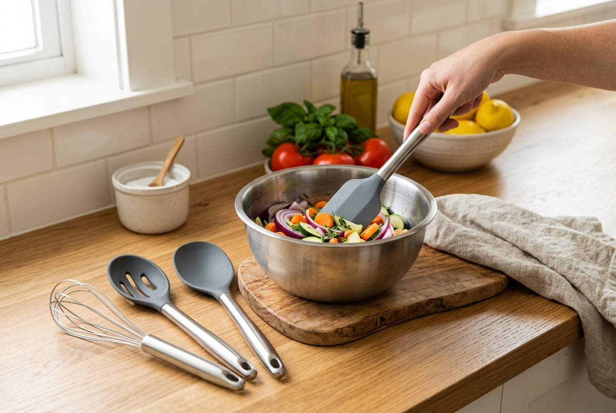 Pestsafe 5-Piece Silicone Kitchen Utensil Set with Stainless Steel Handles - Image 3