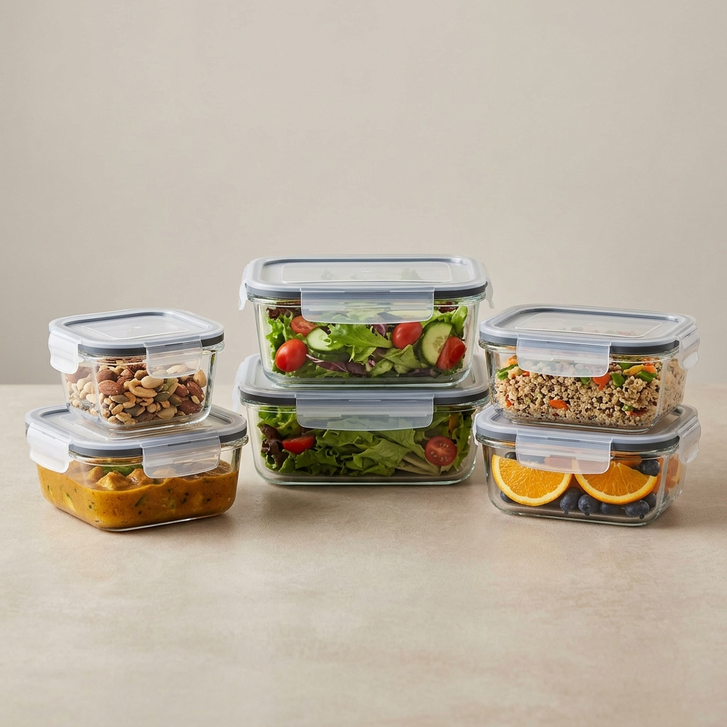 Pestsafe Glass Food Storage Container Set with Leak-Resistant Lids, 10 Piece