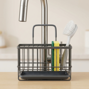 Pestsafe Over-Sink Sponge Holder and Sink Caddy with Drip Tray