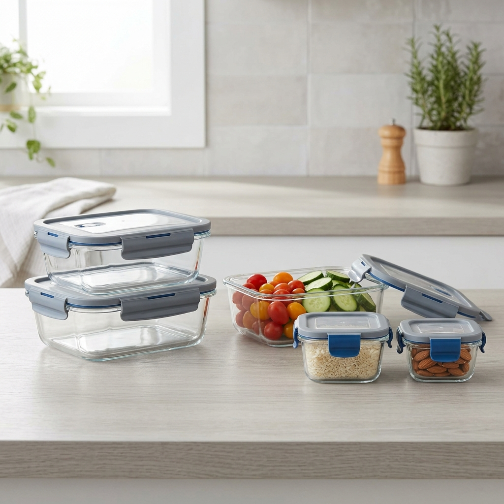 Pestsafe Glass Food Storage Container Set with Leak-Resistant Lids, 10 Piece - Image 4